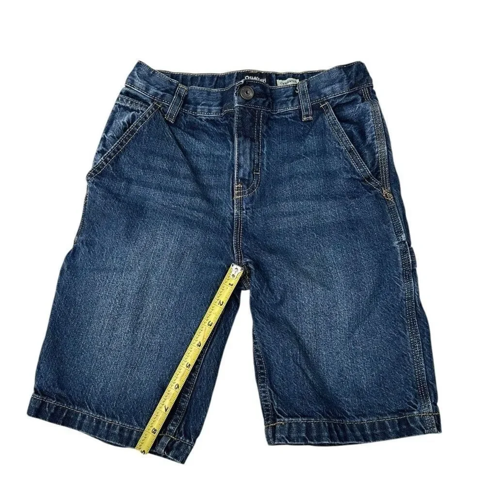 Oshkosh Bgosh Boys Jean Denim Carpenter Cargo Shorts Adjustable  Waist Size 12R